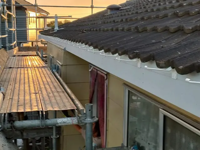 Internal fascia gutter system exposed during a conversion to external guttering in Auckland