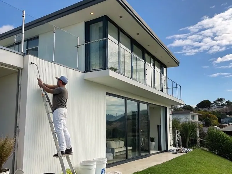 Feature Wall Painting carried out at a Albany, Auckland property by My Homes Construct Ltd