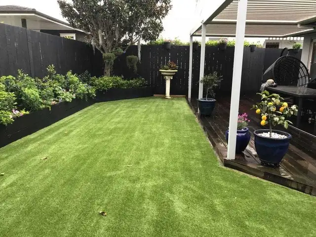 Artificial grass and lawn turf installation, Auckland Artificial grass and lawn turf installation in progress on an Auckland property