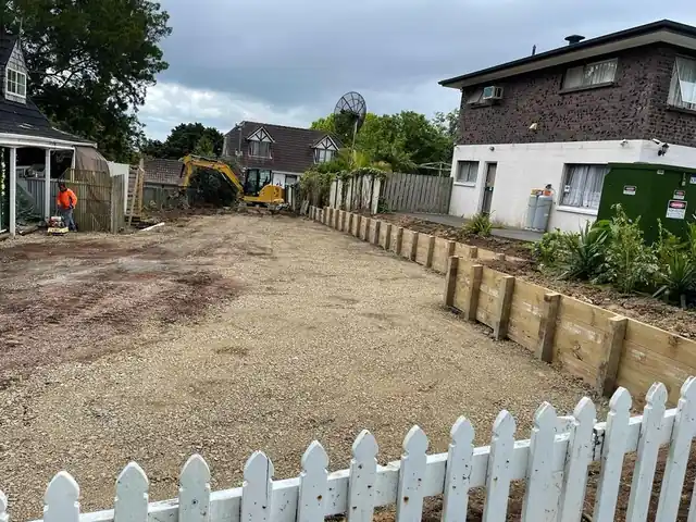 retaining wall construction and groundwork finished to a professional standard