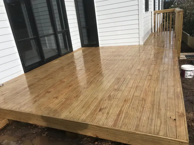 Completed timber deck and fence construction on a residential project in Auckland