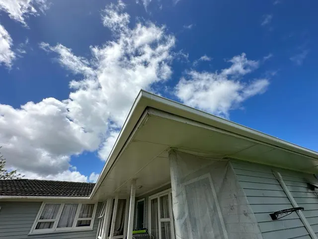 New gutter replacement and installation in progress on an Auckland property