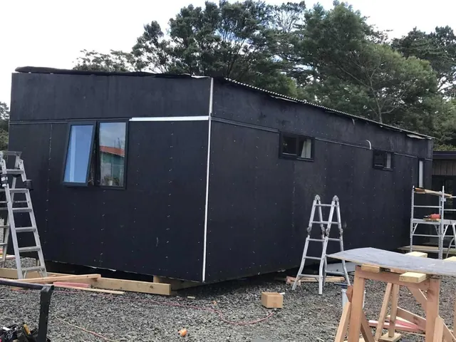 Tiny home and cabin build, Auckland Tiny home and cabin build in progress on an Auckland property
